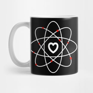 Heart atom with red electrons Mug